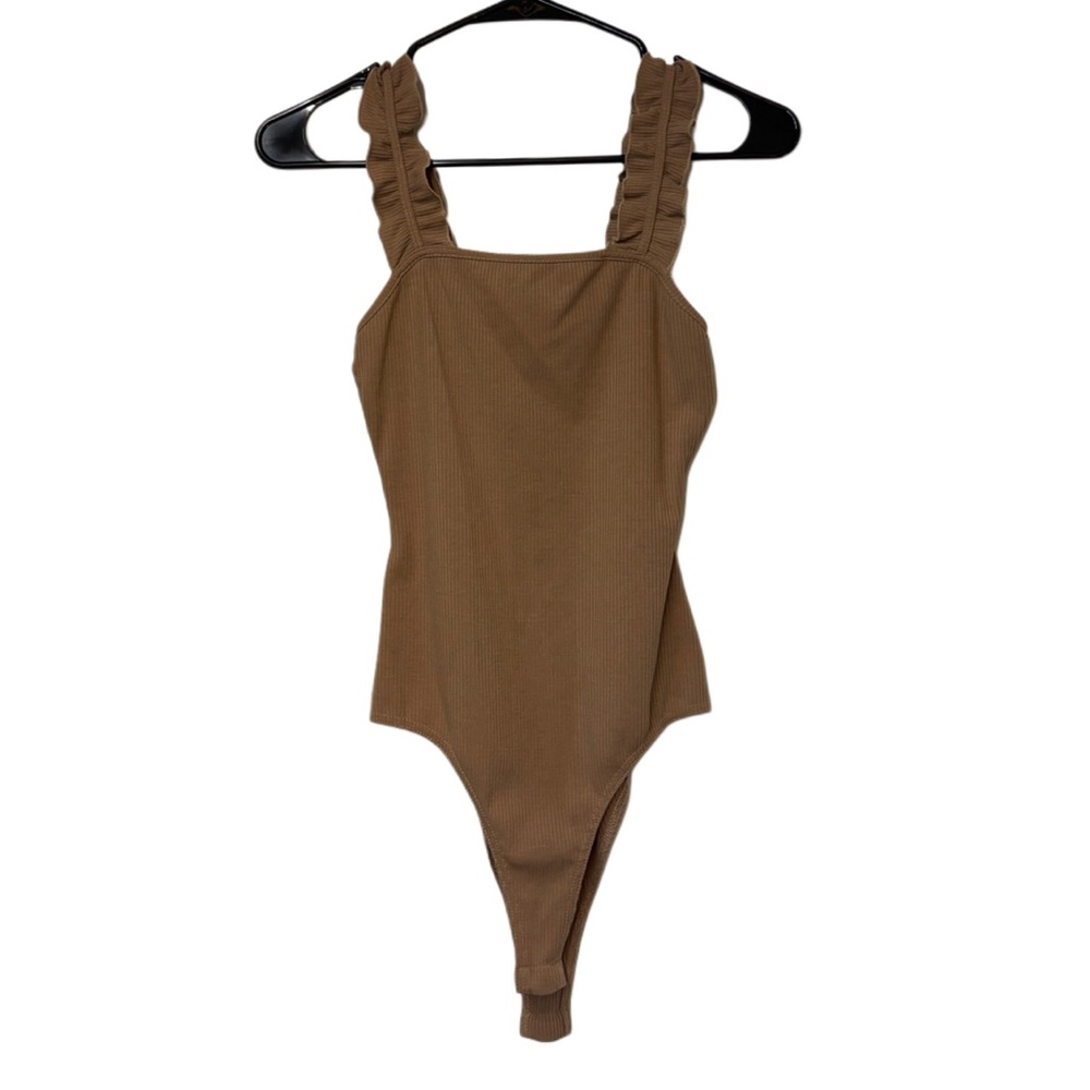 Le Lis Tan Ribbed Bodysuit